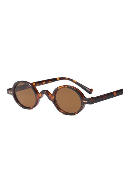 LOOKUP Unisex Kahverengi Minimal Vintage Retro Kemik Güneş Gözlüğü