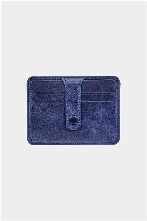 Grande Deri Slim Yatay Kartlık Crazy Mavi