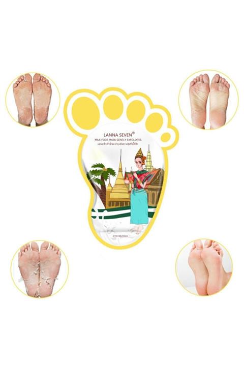 İBCCCNDC Lanna Seven Milk Foot Mask-white, Çorap Tipi Süt Ile Besleyen Soyulabilir Ayak Peeling Maskesi