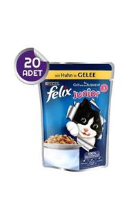 Purina Felix Felix Tavuk Etli Yavru Yaş Pouch kedi Maması 100 gr * 20 Adet