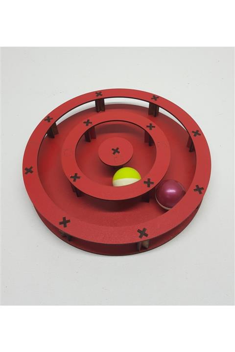 CELEBİ AHŞAP Çift Toplu Kedi Oyuncağı Kırmızı