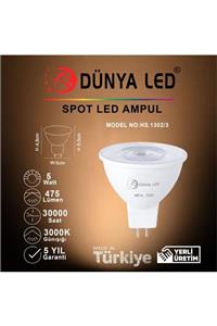 DÜNYA LED Hs.1302/3 5w Mr16 Led Spot G-4 3000k Günışığı