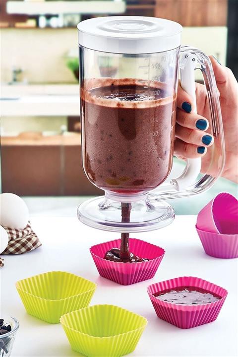 Kitchen Store Pratik Hamur Dağıtıcı Pancake Krep Muffin Kolay Akıtma Kabı Porsiyonlayıcı