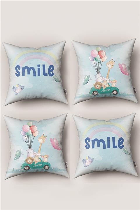 Tinybabyconcept Oyun Çadırı Konsept Çift Taraflı Baskı 4 Lü Kırlent Kılıfı Model No:244