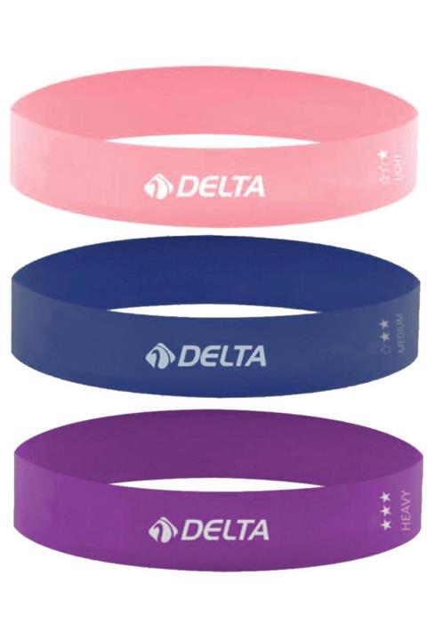 Delta Latex 3'lü Aerobik Pilates Direnç Egzersiz Bandı Squat Çalışma Lastiği