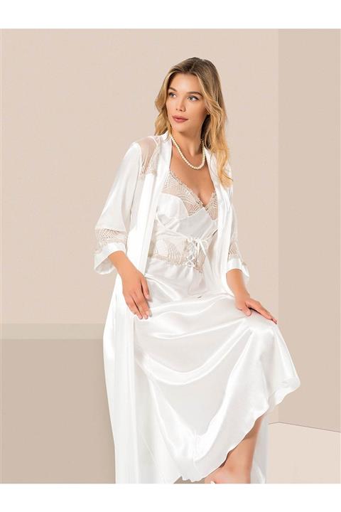 İmaj Moongirl 078 Saten Uzun Sabahlık