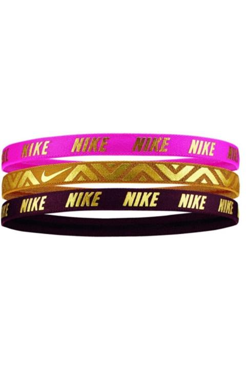 Nike Metalik Hairband 3'lü Paket Pembe-gold-kahverengi