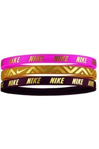 Nike Metalik Hairband 3'lü Paket Pembe-gold-kahverengi