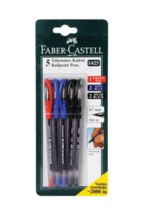 Faber Castell 1425 Renkli Tükenmez Kalem 5li Tk.k