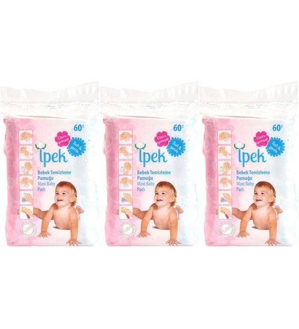 İpek Bebek Temizleme Pamuğu 180 Adet (3pk*60)