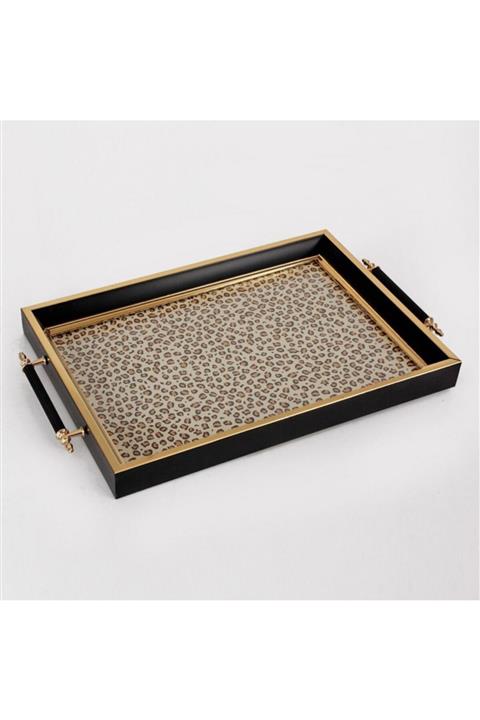 Sillage Home Leopar Desenli Çay Tepsisi