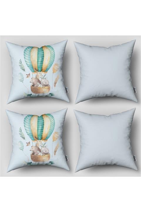 Tinybabyconcept Çift Taraflı Dijital Baskılı 43cm X 43cm Bebek Çocuk Odası Kırlent Kılıfı Model 128