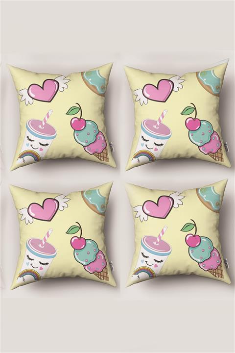 Tinybabyconcept Oyun Çadırı Konsept Çift Taraflı Baskı 4 Lü Kırlent Kılıfı Model No:006