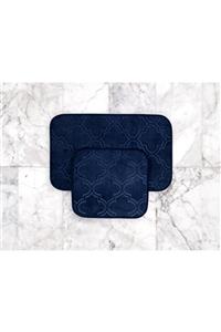 Madame Coco Alsatia 2'li Banyo Paspası - Indigo - 50x80 + 45x50 Cm