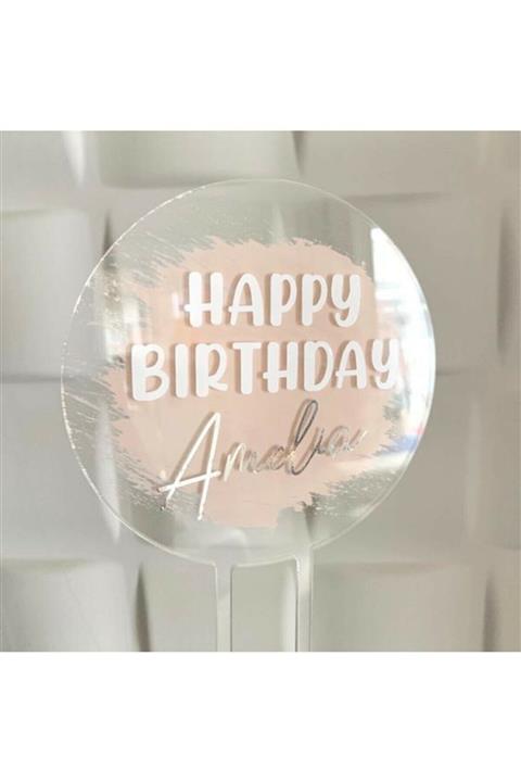 HONEY CONCEPT Happy Birthday Pleksi Pasta Süsü Cake Topper