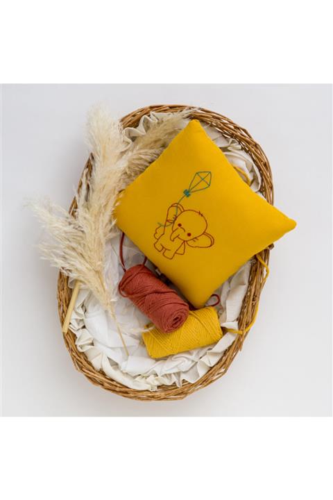 TwoMamas Fil Nakışlı Dekoratif Bebek Yastık