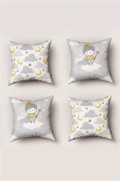 Tinybabyconcept Oyun Çadırı Konsept Çift Taraflı Baskı 4 Lü Kırlent Kılıfı Model No:230