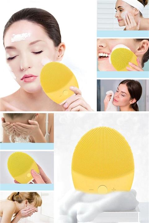 Markafox Rimy Yeni Nesil Şarjlı Yüz Temizleme Titreşimli Peeling Ve Masaj Cihazı - Sarı