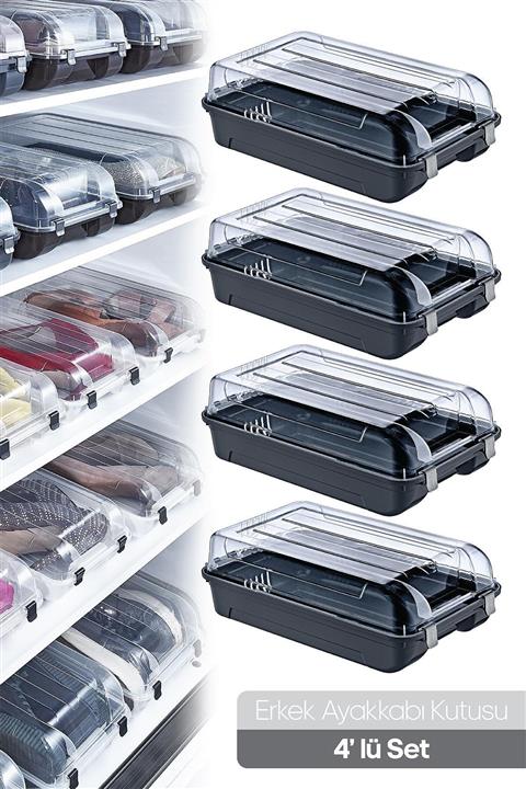 Doreline Lüx Erkek Ayakkabı Saklama Kutusu 4 Adet