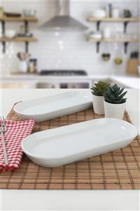 Keramika Beyaz Noyan Kayık Tabak 26 cm 2 Adet