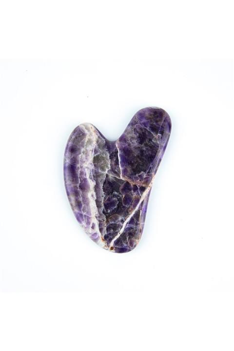OSMANLI DOĞAL TAŞ Ametist Gua Sha Masaj Taşı