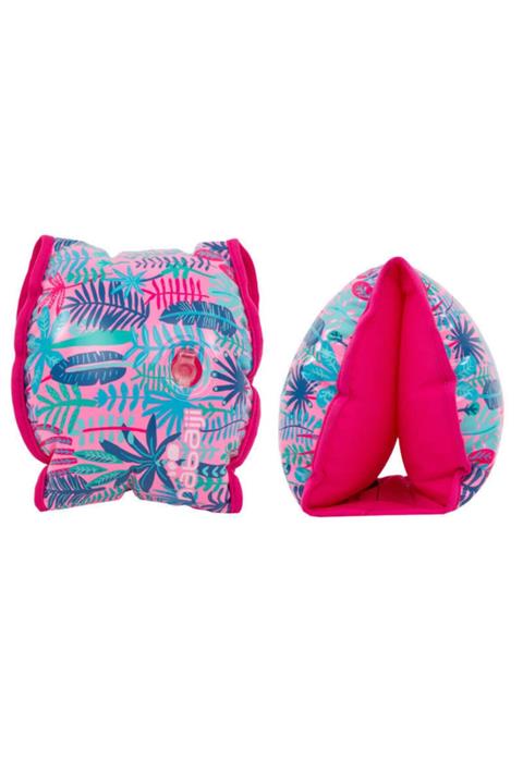 DOGASTR Çocuk Yüzme Kolluğu Iç Kısmı Rahat Kumaş - 15 / 30 Kg - Pembe / Orman Baskılı Nabaıjı