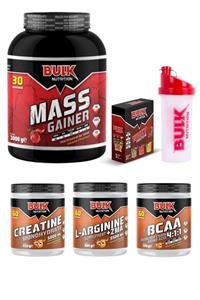 Bulk Nutrition Mass Gainer 3 Kg Çilek Bcaa Arjinin Kreatin 60 Servis Şeftali Protein Tozu Hediyeli