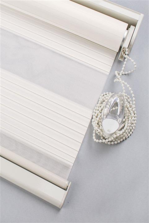 Kozastor Ekru Geniş Plise Zebra Perde 15900v2 Eteksiz