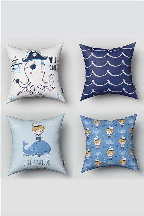 Tinybabyconcept Çift Taraflı Çocuk Odası Sevimli 4 Lü Kırlentler Serisi Model No:12