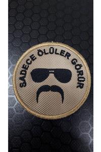 özmertaskerimalzeme ''sadece Ölüler Görür Babayiğit'' Yazısı Cırtlı Nakış Işleme Combat Için Arma, Patch, Peç Model