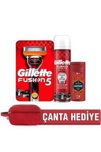 Gillette Fusion Power Tıraş Makinesi+Köpük+Duş Jeli Çanta