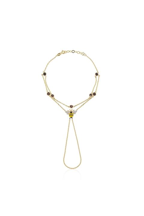 ELEF JEWELLERY Arı Figürlü Mineli Ve Taşlı 14 Ayar Altın Şahmeran