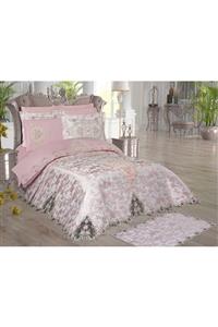 Hande's Home Collection Pudra Çift Kişilik 6 Parça Pike Takımı
