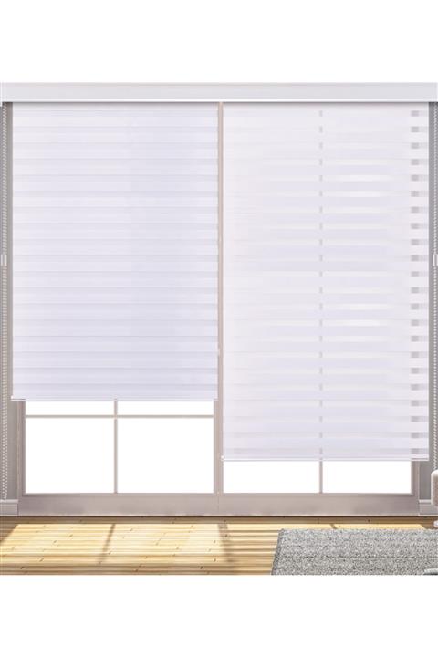 Perle Home Zebra Mekanize Perde Beyaz Renk Luxury Serıes Yuksek Kalite