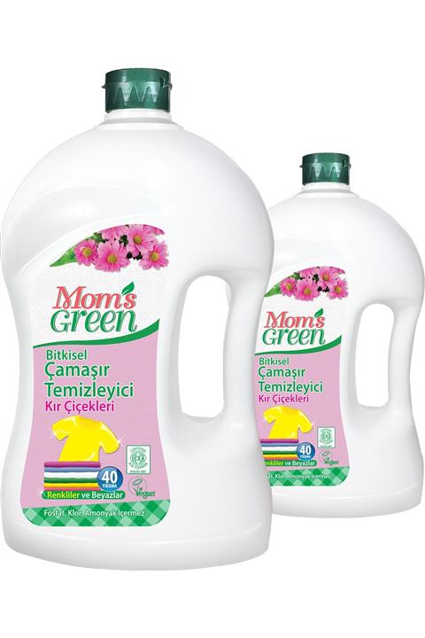 Mom's Green 2'li Set Bitkisel Çamaşır Deterjanı 2 Lt - Kır Çiçekleri