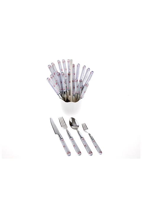 BİEV 24 Parça Pretty Rose Çatal Kaşık Bıçak Seti SGR1302