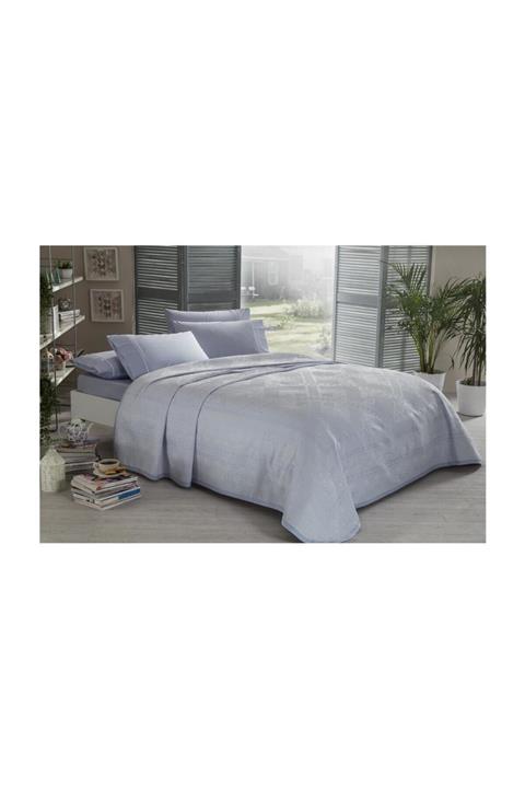 Taç Benicia Mavi Çift Kişilik Pike Takımı