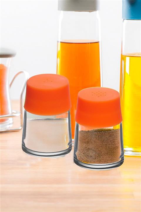 Paşabahçe Zest Glass 2'li Tuzluk Biberlik Turuncu