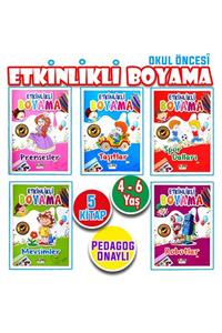 Harika Kitap Okul Öncesi Eğitici Etkinlik Boyama Seti 5 Kitap!!!