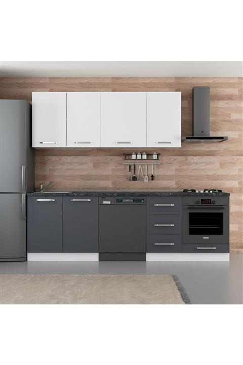 Minar Mutfak Dolabı Beyaz Antrasit 255-a11 255 Cm