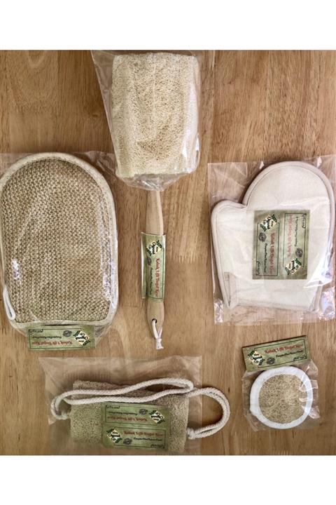 HATAY ORGANİK LİFE Doğal Kabak Lifi 4'lü Banyo Seti