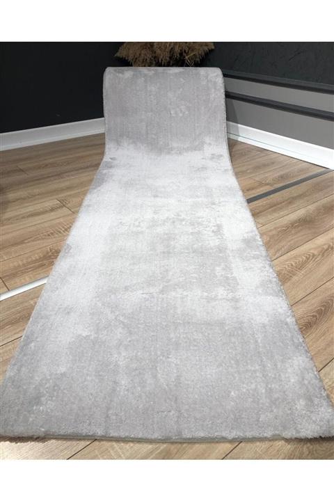 Sarar Lüx Post Peluş Kesme Halı Yolluk Kaymaz Taban Yıkanabilir Pofuduk Gri