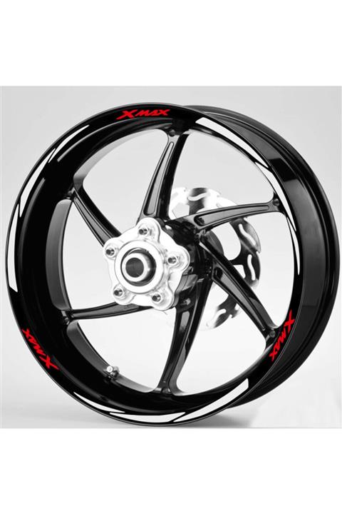 Çınar Extreme Kırmızı Xmax Yazılı 3 Parçalı Reflektif Beyaz [gri] Xmax Jant Şeridi Sticker