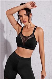 Imoda Kadın Siyah Fileli Crop Top Büstiyer