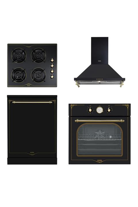 Vestel 4'lü Siyah Rustik Set