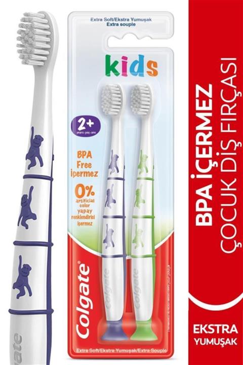 Colgate 2+ Yaş Yapışkan Tabanlı Ekstra Yumuşak Bpa Içermeyen Çocuk Diş Fırçası