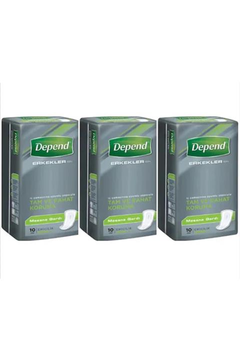 Depend Erkekler Için Mesane Gardı Pedi 10'lu 3 Adet