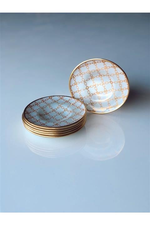 CVK Home Beyaz Zincir Desenli Çay Tabağı 6'lı