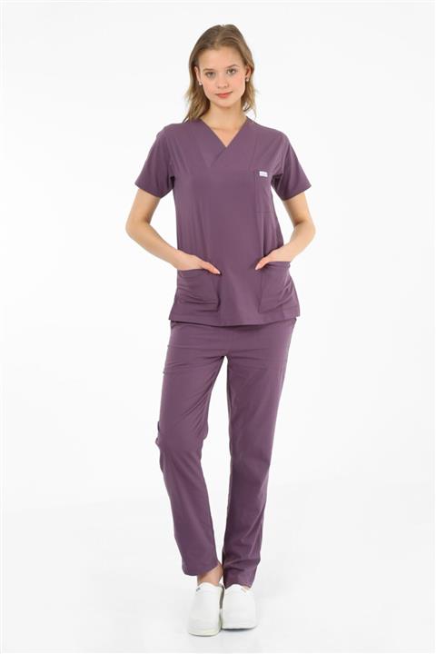 Poloscrubs Unisex Hemşire Forması Doktor Forması Likralı Tıbbi Üniforma Scrubs Forma