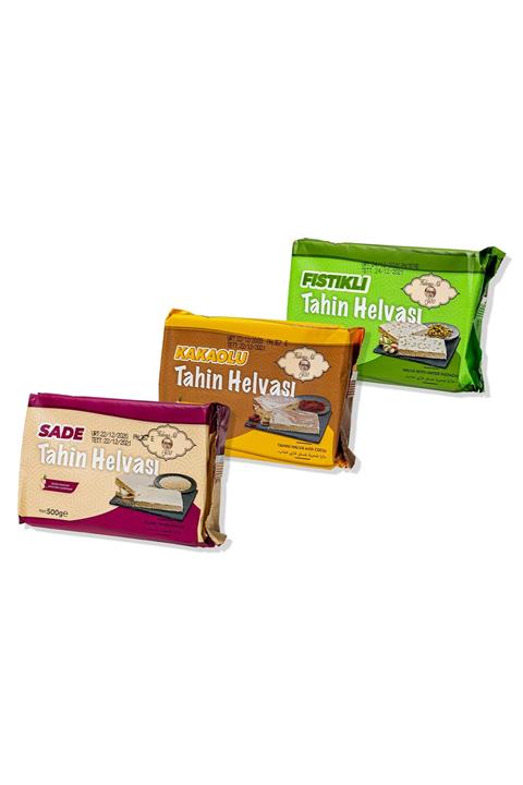 Helvacı Ali Tahin Helvası Paketi(SADE-KAKAOLU-ANTEP FISTIKLI)